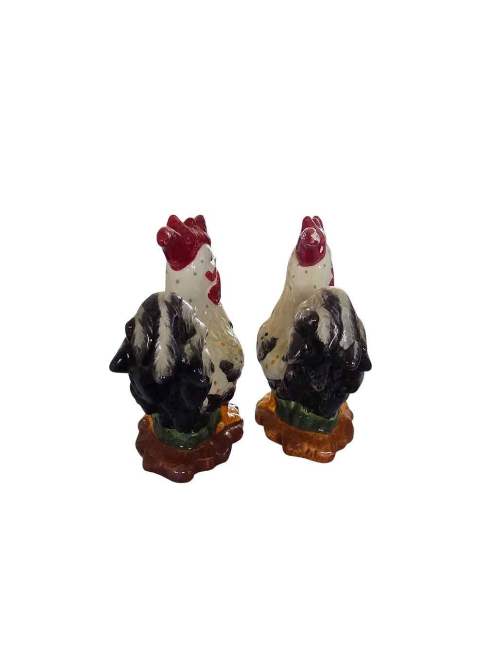 Rooster Ceramic Salt & Pepper Shakers - White and Red